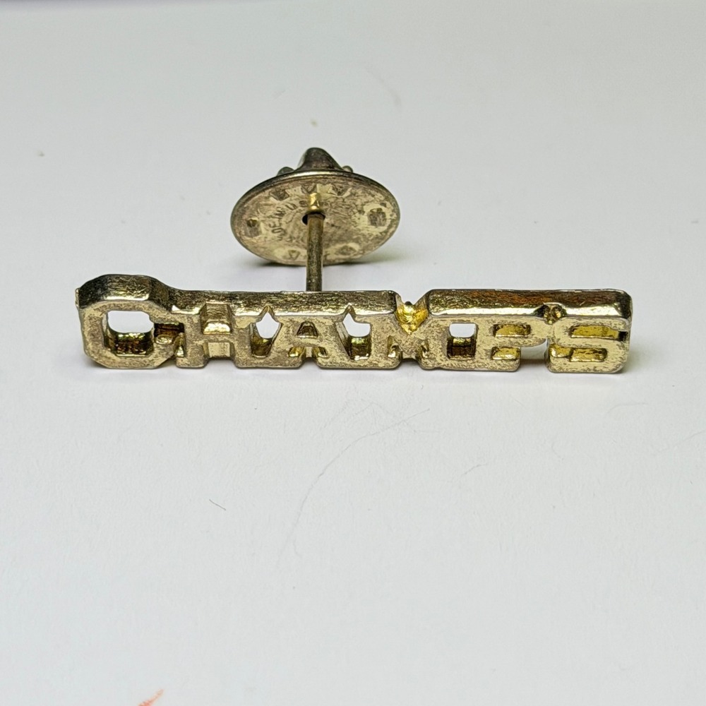 Vintage Champs Sports Logo Pin Gold Tone Athletic Collectible Lapel Hat Pin